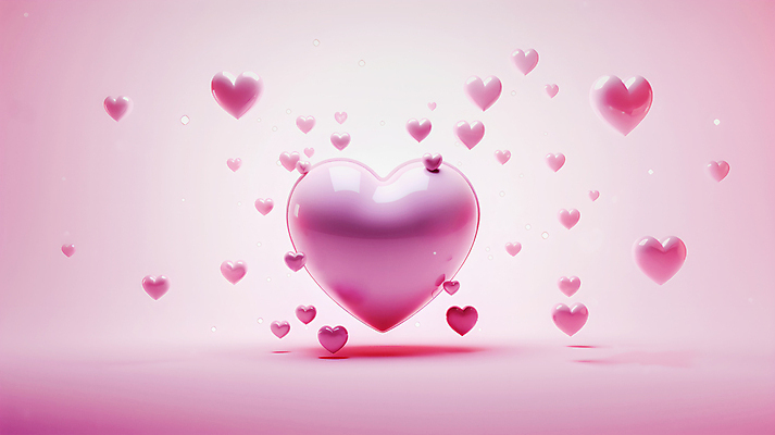 JPG 편집이미지 분홍색 발렌타인데이 사랑 사람없음 그래픽 하트 이미지편집 편집실사 AI컴퓨터그래픽 AI콘텐츠 모양 감정 컬러 데이이벤트 CG 파일형식
