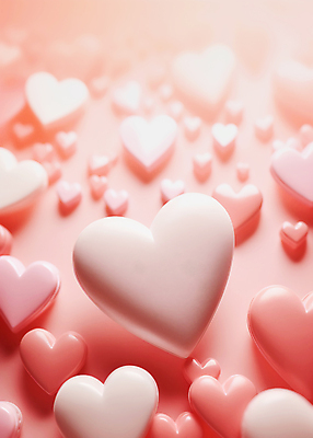 JPG 편집이미지 분홍색 발렌타인데이 사랑 사람없음 그래픽 빨간색 하트 카피스페이스 이미지편집 편집실사 AI컴퓨터그래픽 AI콘텐츠 모양 감정 컬러 데이이벤트 공백 CG 파일형식