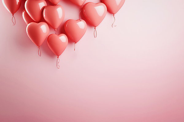 JPG 편집이미지 분홍색 발렌타인데이 사랑 사람없음 그래픽 하트 하트풍선 카피스페이스 이미지편집 편집실사 AI컴퓨터그래픽 AI콘텐츠 모양 감정 컬러 데이이벤트 공백 CG 풍선 파일형식