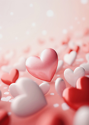 JPG 편집이미지 분홍색 발렌타인데이 사랑 사람없음 그래픽 빨간색 하트 보케 이미지편집 편집실사 AI컴퓨터그래픽 AI콘텐츠 모양 감정 컬러 데이이벤트 CG 파일형식