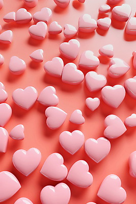 JPG 편집이미지 분홍색 발렌타인데이 사랑 사람없음 그래픽 빨간색 하트 가득함 이미지편집 편집실사 AI컴퓨터그래픽 AI콘텐츠 모양 감정 컬러 데이이벤트 CG 파일형식