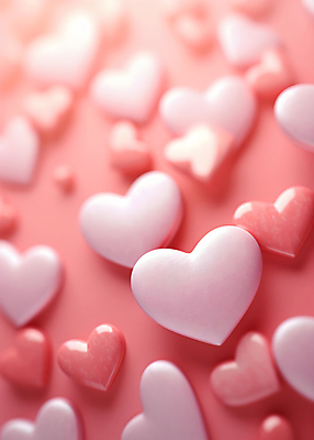 JPG 편집이미지 분홍색 발렌타인데이 사랑 사람없음 그래픽 하트 보케 이미지편집 편집실사 AI컴퓨터그래픽 AI콘텐츠 모양 감정 컬러 데이이벤트 CG 파일형식