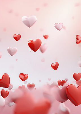 JPG 편집이미지 분홍색 발렌타인데이 사랑 사람없음 그래픽 빨간색 하트 보케 이미지편집 편집실사 AI컴퓨터그래픽 AI콘텐츠 모양 감정 컬러 데이이벤트 CG 파일형식