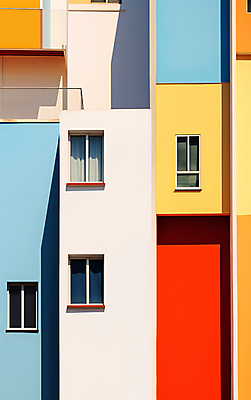 JPG 편집이미지 건축물 디자인 창문 사람없음 건물 컬러풀 디지털합성 편집실사 AI포토 AI콘텐츠 건축 컬러 CG 파일형식