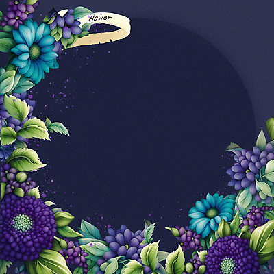 PSD 꽃 잎 일러스트 프레임 사람없음 반짝임 보라색 카피스페이스 국내일러스트 식물 컬러 모션 공백 파일형식