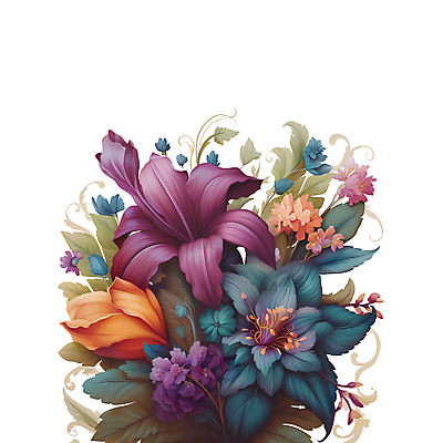 JPG 꽃 잎 일러스트 사람없음 컬러풀 오브젝트 국내일러스트 AI일러스트 AI콘텐츠 식물 컬러 파일형식