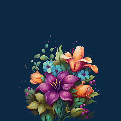 JPG 꽃 잎 일러스트 사람없음 컬러풀 오브젝트 국내일러스트 AI일러스트 AI콘텐츠 식물 컬러 파일형식