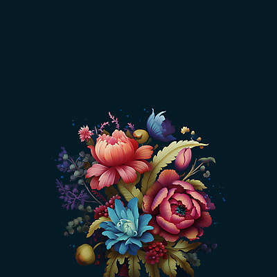 JPG 꽃 잎 일러스트 사람없음 컬러풀 오브젝트 국내일러스트 AI일러스트 AI콘텐츠 식물 컬러 파일형식