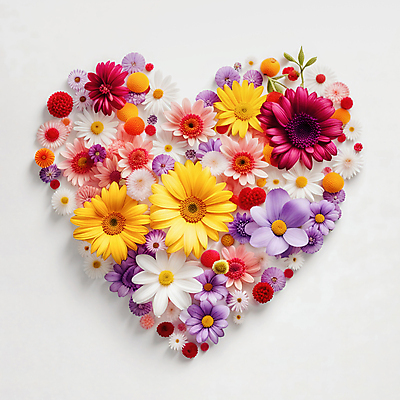 JPG 편집이미지 꽃 사랑 사람없음 컬러풀 하트 편집실사 AI포토 AI콘텐츠 모양 식물 감정 컬러 CG 파일형식