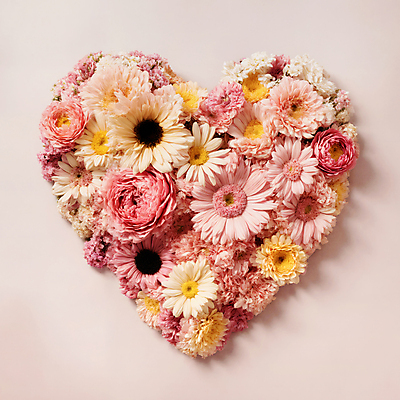 JPG 편집이미지 꽃 분홍색 사랑 사람없음 하트 편집실사 AI포토 AI콘텐츠 모양 식물 감정 컬러 CG 파일형식