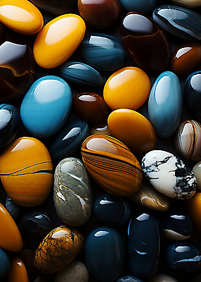 JPG 편집이미지 백그라운드 패턴 사람없음 컬러풀 조약돌 광택 많음 편집실사 AI포토 AI콘텐츠 컬러 컨셉 무늬 돌_바위 CG 파일형식