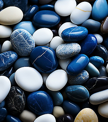 JPG 편집이미지 백그라운드 패턴 사람없음 파란색 조약돌 광택 많음 편집실사 AI포토 AI콘텐츠 컬러 컨셉 무늬 돌_바위 CG 파일형식