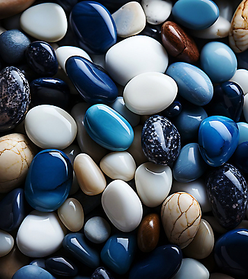 JPG 편집이미지 백그라운드 패턴 사람없음 파란색 조약돌 광택 많음 편집실사 AI포토 AI콘텐츠 컬러 컨셉 무늬 돌_바위 CG 파일형식