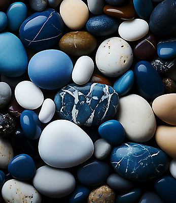 JPG 편집이미지 백그라운드 패턴 사람없음 파란색 조약돌 광택 많음 편집실사 AI포토 AI콘텐츠 컬러 컨셉 무늬 돌_바위 CG 파일형식