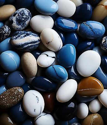 JPG 편집이미지 백그라운드 패턴 사람없음 파란색 조약돌 광택 많음 편집실사 AI포토 AI콘텐츠 컬러 컨셉 무늬 돌_바위 CG 파일형식