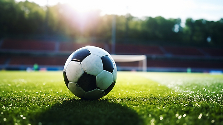 JPG 편집이미지 축구공 그림자 경기 사람없음 운동 햇빛 축구 경기장 축구장 편집실사 AI포토 AI콘텐츠 스포츠 공 축구용품 스포츠시설 건강 태양 구기 CG 파일형식