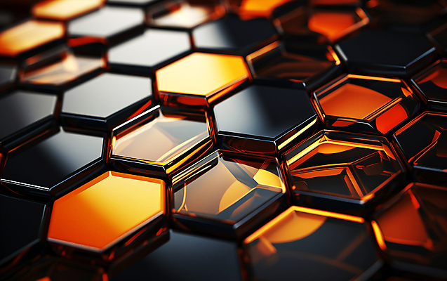 JPG 편집이미지 사람없음 3D 검은색 주황색 디지털합성 육각형 편집소스 허니콤 이미지편집 편집3D AI컴퓨터그래픽 AI콘텐츠 모양 도형 컬러 파일형식