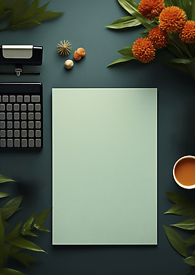 JPG 편집이미지 꽃 종이 가방 비즈니스 사람없음 풀잎 커피잔 오브젝트 청록색 카피스페이스 편집실사 AI포토 AI콘텐츠 식물 잡화 커피 컬러 잎 잔 공백 풀_식물 CG 파일형식