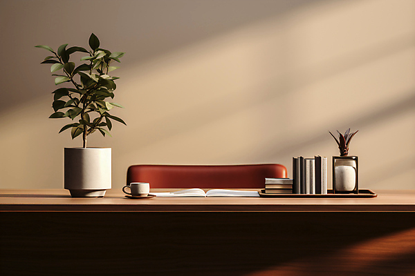 JPG 편집이미지 화분 의자 비즈니스 사람없음 책 커피잔 책상 오브젝트 편집실사 AI포토 AI콘텐츠 커피 가구 잔 CG 파일형식