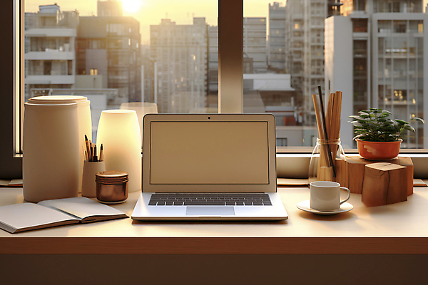 JPG 편집이미지 화분 비즈니스 창문 탁자 아파트 풍경 사람없음 노트북 햇빛 공책 도시 커피잔 오브젝트 연필꽂이 편집실사 AI포토 AI콘텐츠 커피 가구 문구용품 잔 주택 전자제품 태양 CG 파일형식