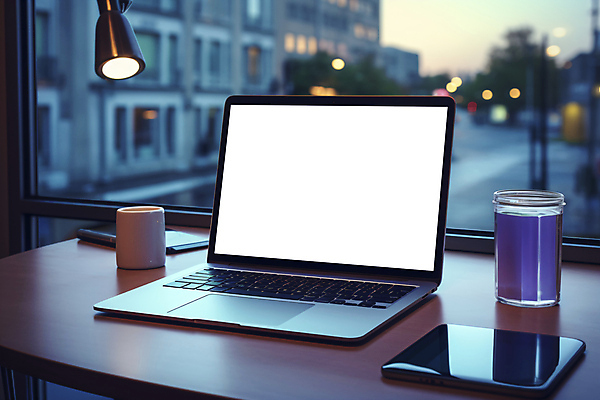 JPG 편집이미지 비즈니스 창문 탁자 풍경 사람없음 노트북 머그컵 스탠드 도시 오브젝트 카피스페이스 편집실사 AI포토 AI콘텐츠 가구 조명 컵 전자제품 공백 CG 파일형식