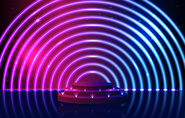 선 분홍색 백그라운드 일러스트 조명 사람없음 파란색 빛 반짝임 무대 그라데이션 단상 국내일러스트 AI파일 컬러 모션 파일형식 벡터