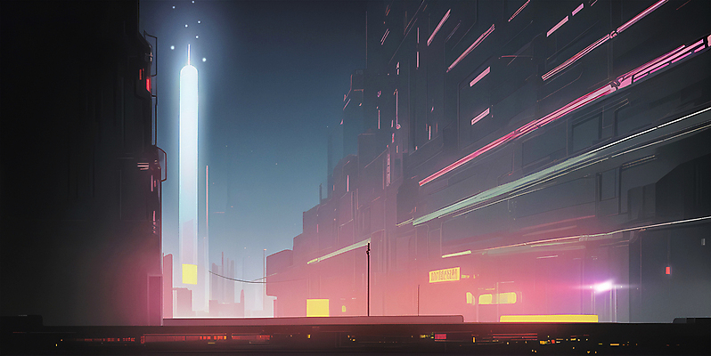 JPG 분홍색 일러스트 미래 빌딩 사람없음 빛 회색 도시 야간 사이버 네온 미래도시 사이버펑크 국내일러스트 AI일러스트 AI콘텐츠 자연요소 컬러 컨셉 건물 파일형식 SF