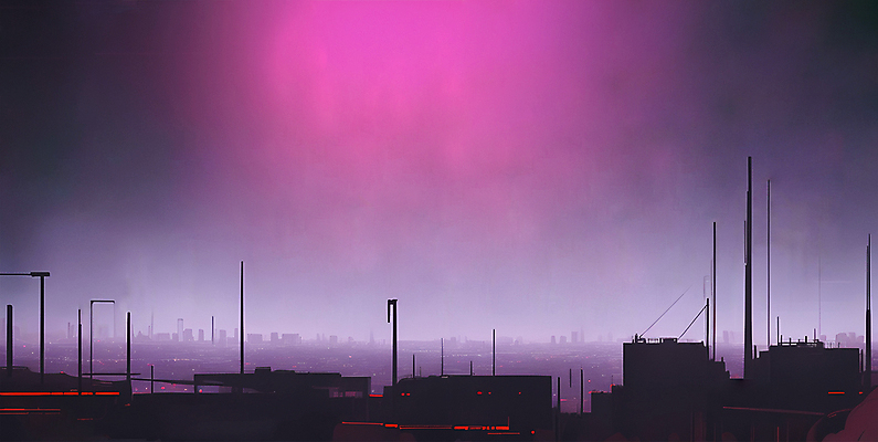 JPG 분홍색 일러스트 미래 사람없음 건물 빛 도시 야간 사이버 네온 미래도시 사이버펑크 국내일러스트 AI일러스트 AI콘텐츠 자연요소 건축물 컬러 컨셉 파일형식 SF