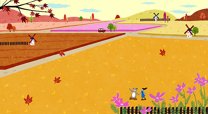 전신 PSD 나무 구름 여자 백그라운드 단풍 밭 일러스트 곰 자동차 산 한명 풍경 성인 갈색 걷기 손잡기 풍차 가을 코스모스 성인여자한명만 국내일러스트 자연요소 식물 동물 1 계절 꽃 육상교통 컬러 잎 농업 포유류 모션 사람 여자한명만 성인여자만 파일형식