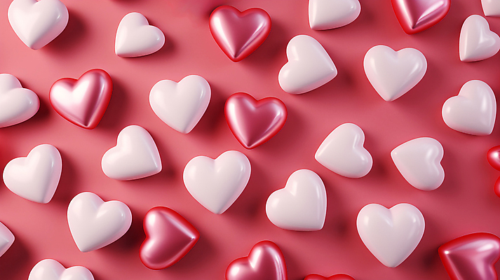 JPG 편집이미지 분홍색 발렌타인데이 사랑 사람없음 그래픽 빨간색 하트 가득함 편집실사 AI포토 AI콘텐츠 모양 감정 컬러 데이이벤트 CG 파일형식