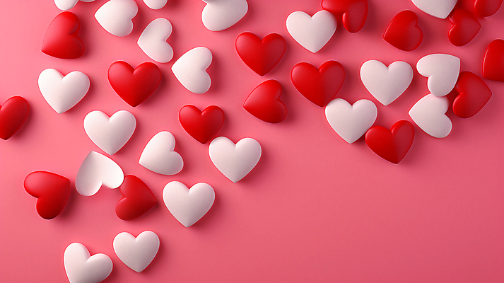 JPG 편집이미지 분홍색 발렌타인데이 사랑 사람없음 그래픽 빨간색 하트 편집실사 AI포토 AI콘텐츠 모양 감정 컬러 데이이벤트 CG 파일형식
