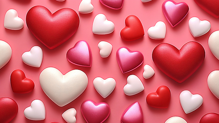 JPG 편집이미지 분홍색 발렌타인데이 사랑 사람없음 그래픽 빨간색 하트 편집실사 AI포토 AI콘텐츠 모양 감정 컬러 데이이벤트 CG 파일형식