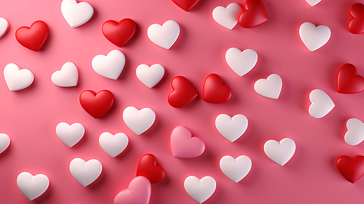 JPG 편집이미지 분홍색 발렌타인데이 사랑 사람없음 그래픽 빨간색 하트 편집실사 AI포토 AI콘텐츠 모양 감정 컬러 데이이벤트 CG 파일형식