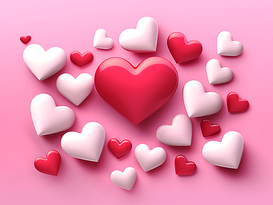 JPG 편집이미지 분홍색 발렌타인데이 사랑 사람없음 그래픽 빨간색 하트 편집실사 AI포토 AI콘텐츠 모양 감정 컬러 데이이벤트 CG 파일형식