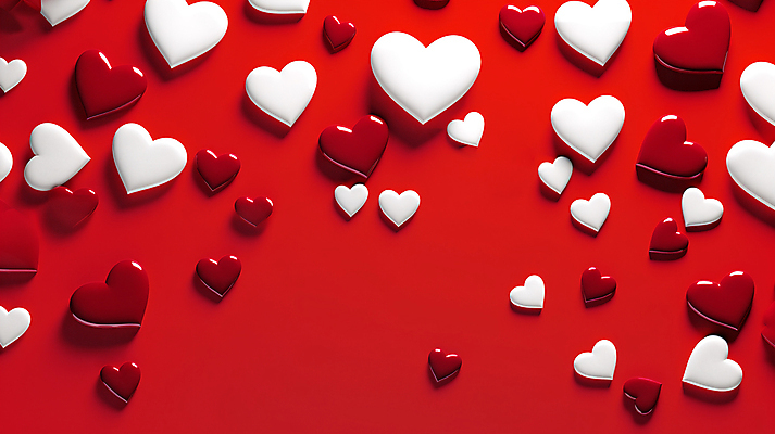 JPG 편집이미지 발렌타인데이 사랑 사람없음 그래픽 빨간색 하트 편집실사 AI포토 AI콘텐츠 모양 감정 컬러 데이이벤트 CG 파일형식