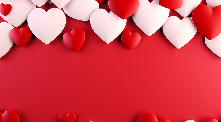 JPG 편집이미지 발렌타인데이 사랑 사람없음 그래픽 빨간색 하트 카피스페이스 편집실사 AI포토 AI콘텐츠 모양 감정 컬러 데이이벤트 공백 CG 파일형식