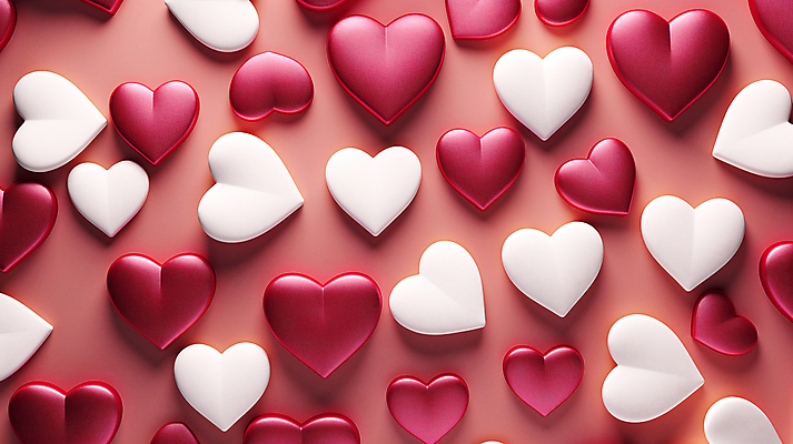 JPG 편집이미지 분홍색 발렌타인데이 사랑 사람없음 그래픽 빨간색 하트 편집실사 AI포토 AI콘텐츠 모양 감정 컬러 데이이벤트 CG 파일형식