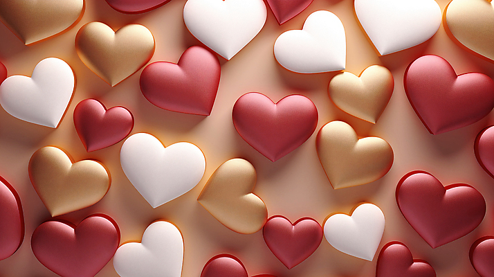 JPG 편집이미지 발렌타인데이 사랑 사람없음 그래픽 빨간색 금색 하트 편집실사 AI포토 AI콘텐츠 모양 감정 컬러 데이이벤트 CG 파일형식