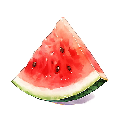 JPG 과일 일러스트 여름음식 수채화 수박 사람없음 빨간색 여름 오브젝트 수박조각 국내일러스트 AI일러스트 AI콘텐츠 계절 음식 컬러 조각 파일형식 여름_계절