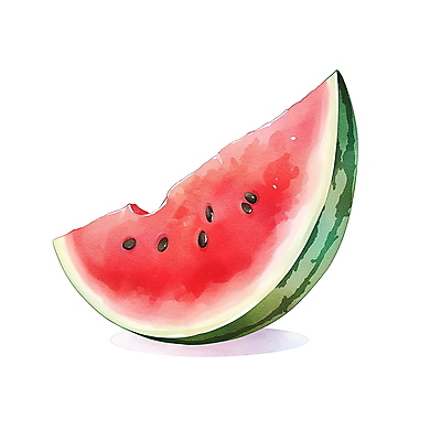 JPG 과일 일러스트 여름음식 수채화 수박 사람없음 빨간색 여름 오브젝트 수박조각 국내일러스트 AI일러스트 AI콘텐츠 계절 음식 컬러 조각 파일형식 여름_계절