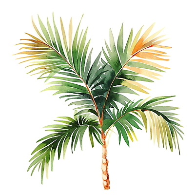 JPG 일러스트 수채화 사람없음 초록색 여름 야자수 보테니컬아트 트로피컬아트 국내일러스트 AI일러스트 AI콘텐츠 나무 계절 컬러 그림 파일형식