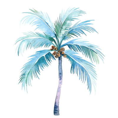 JPG 무료이미지 일러스트 수채화 사람없음 초록색 여름 야자수 보테니컬아트 트로피컬아트 국내일러스트 AI일러스트 AI콘텐츠 나무 계절 컬러 그림 파일형식