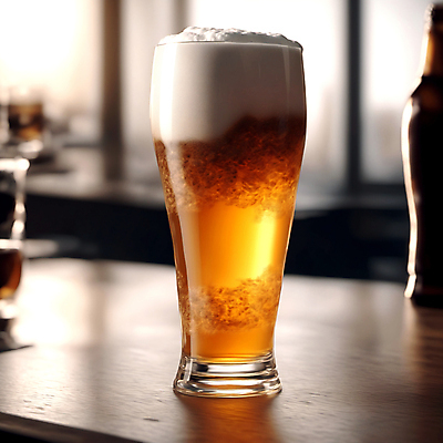 JPG 편집이미지 탁자 맥주 실내 사람없음 아웃포커스 디지털합성 맥주잔 맥주병 맥주거품 편집소스 편집실사 AI포토 AI콘텐츠 가구 술잔 술병 주류 촬영기법 내부 거품 CG 파일형식