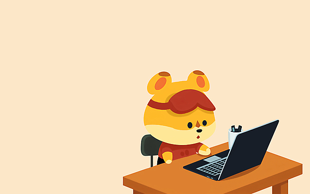 JPG 응시 교육 동물캐릭터 일러스트 사람없음 노트북 학습 책상 연필꽂이 안대 일러캐릭터 AI일러스트 AI콘텐츠 동물 캐릭터 시선 가구 문구용품 전자제품 파일형식