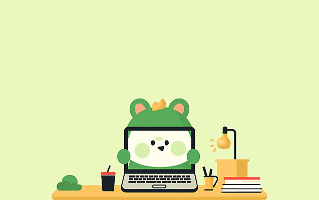 JPG 교육 동물캐릭터 일러스트 사람없음 책 초록색 노트북 학습 스탠드 잡기 책상 연필꽂이 텀블러 일러캐릭터 AI일러스트 AI콘텐츠 동물 캐릭터 컬러 가구 모션 문구용품 조명 컵 전자제품 파일형식