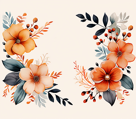 JPG 꽃 잎 일러스트 수채화 사람없음 디지털합성 카피스페이스 편집소스 국내일러스트 AI일러스트 AI콘텐츠 식물 공백 파일형식