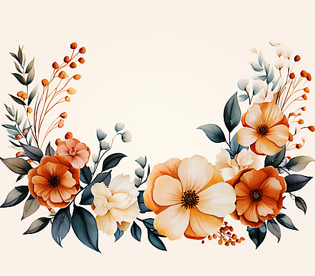 JPG 꽃 잎 일러스트 수채화 사람없음 디지털합성 카피스페이스 편집소스 국내일러스트 AI일러스트 AI콘텐츠 식물 공백 파일형식