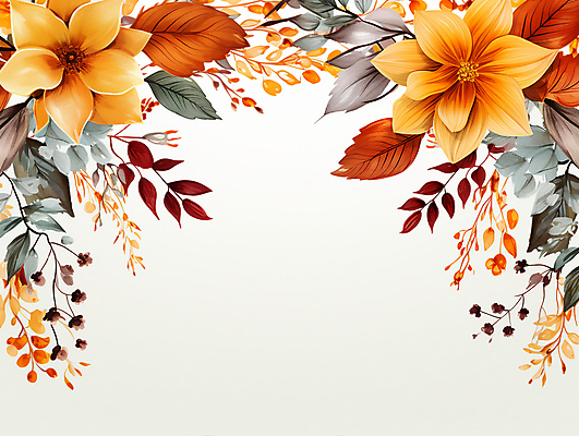 JPG 꽃 잎 일러스트 수채화 사람없음 디지털합성 카피스페이스 편집소스 국내일러스트 AI일러스트 AI콘텐츠 식물 공백 파일형식