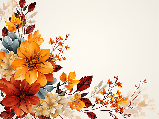 JPG 꽃 잎 일러스트 수채화 사람없음 디지털합성 카피스페이스 편집소스 국내일러스트 AI일러스트 AI콘텐츠 식물 공백 파일형식