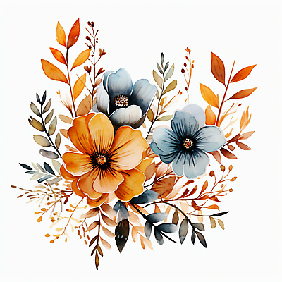 JPG 꽃 잎 일러스트 수채화 사람없음 디지털합성 편집소스 국내일러스트 AI일러스트 AI콘텐츠 식물 파일형식